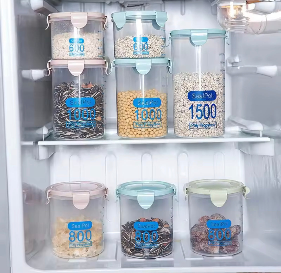 Plastic Transparent Airtight Jar, Transparent Plastic Cereal Cans, Kitchen Multigrain Sealed Jars, Refrigerator Storage Organizer Plastic Transparent Airtight Jar, Transparent Plastic Cereal Cans, Kitchen Multigrain Sealed Jars, Refrigerator Storage Organizer